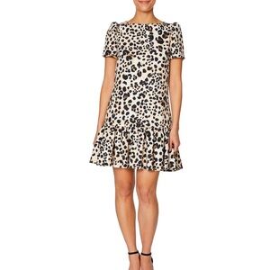 Betsy Johnson Women's Scuba Ruffle-Hem Dress Brown